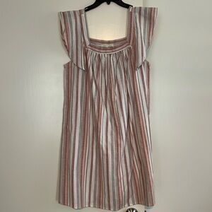 Cream stripped dress
